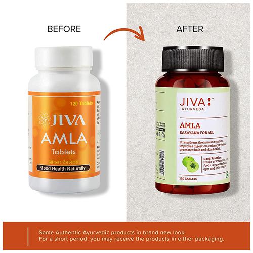 Buy Jiva Ayurveda Amla Tablet - Rich In Vitamin C, Improves Skin & Hair  Texture Online at Best Price of Rs 90 - bigbasket