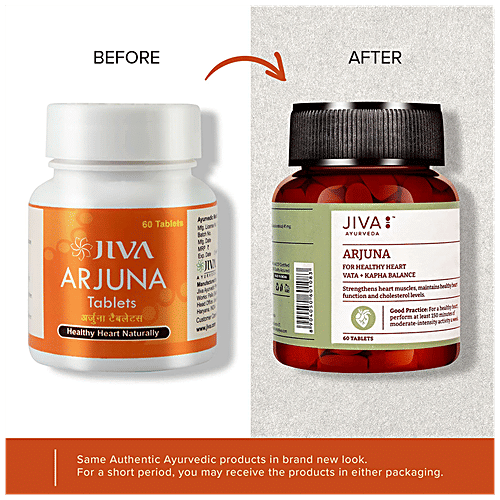 Jiva Ayurveda Arjuna Tablet - Strengthens Heart Muscles, Manages Blood Pressure, 60 pcs
