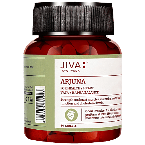 Jiva Ayurveda Arjuna Tablet - Strengthens Heart Muscles, Manages Blood Pressure, 60 pcs