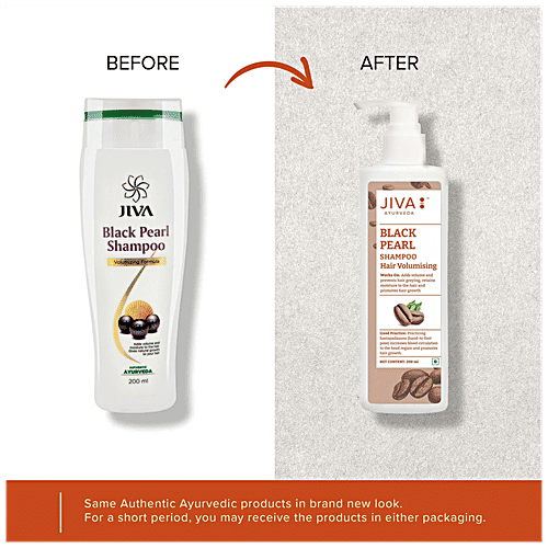 Jiva Ayurveda Hair Shampoo - Black Pearl, Volumizing Formula, 200 ml  