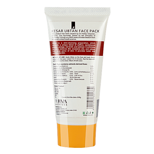 Buy Jiva Ayurveda Kesar Ubtan Face Pack Removes Excessive Oil & Sebum