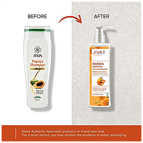Jiva Ayurveda Hair Shampoo - Papaya, Scalp-Cleansing Formula, 200 ml  