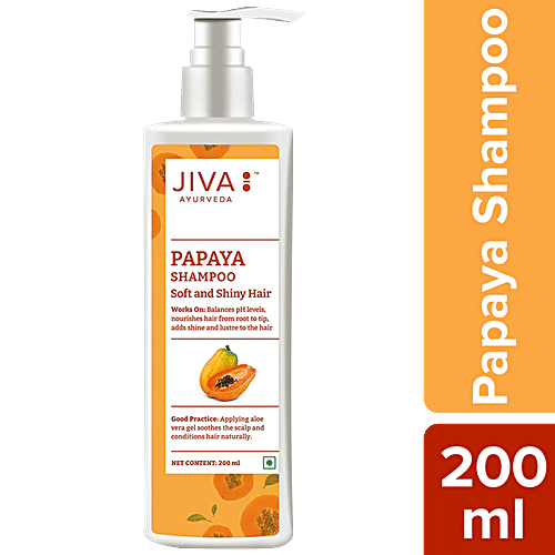Jiva Ayurveda Hair Shampoo - Papaya, Scalp-Cleansing Formula, 200 ml  