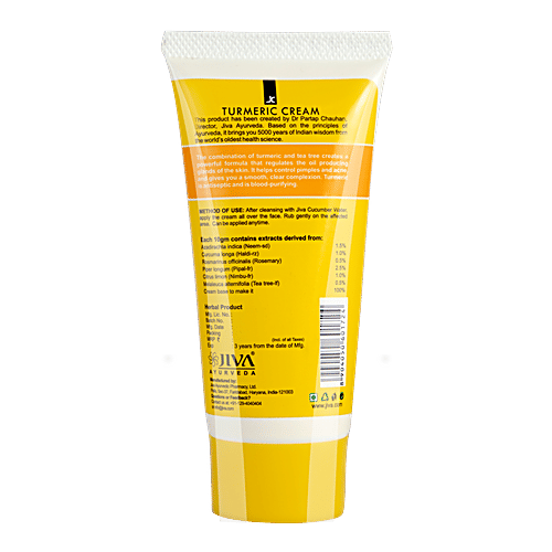 Jiva Ayurveda Turmeric Cream Anti-Acne Formula - Calms The Skin, Makes It Soft & Smooth, 50 g  