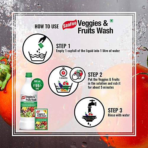 Saafoo Veggies & Fruits Wash, 500 ml  