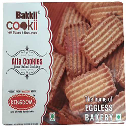 Bakkii Cookii Atta Cookies - Eggless, 300 g Box 