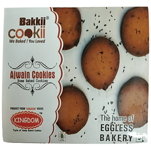 Bakkii Cookii Ajwain Cookies - Eggless, 300 g Box 