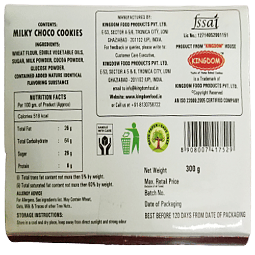 Bakkii Cookii Milk Choco Cookies - Eggless, 300 g Box 