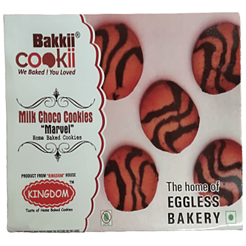Bakkii Cookii Milk Choco Cookies - Eggless, 300 g Box 