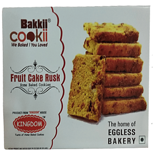 Bakkii Cookii Fruit Cake Rusk - Eggless, 300 g Box 
