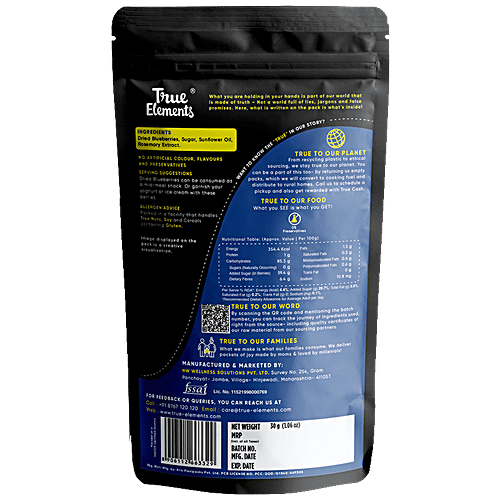 True Elements Dried Blueberries, 30 g  