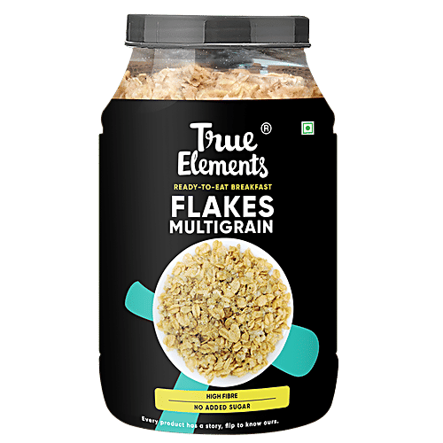 True Elements Multigrain Flakes With Honey - No Added Sugar, Fibre Rich, 750 g  Zero Added Sugar