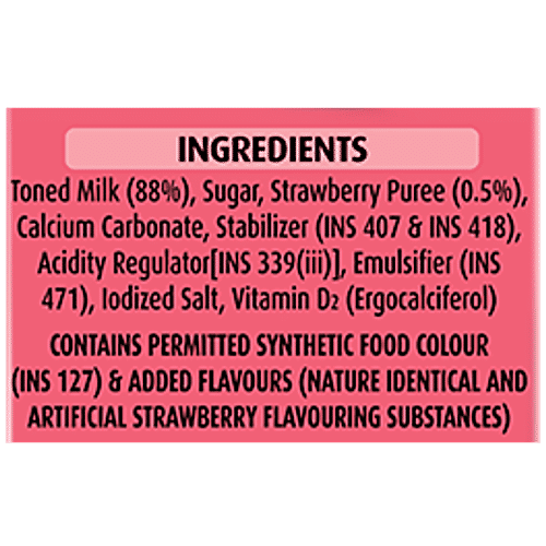 Real Milk Power Strawberry Milkshake Frappe, 180 ml Rich In Calcium & Vitamin D