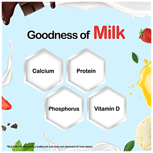 Real Milk Power Milkshake Frappe - French Vanilla, Rich In Calcium & Vitamin D, 180 ml Rich In Calcium & Vitamin D