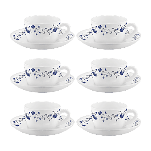 Buy Larah by Borosil HeleNot Applicable Cup and Saucer Set White