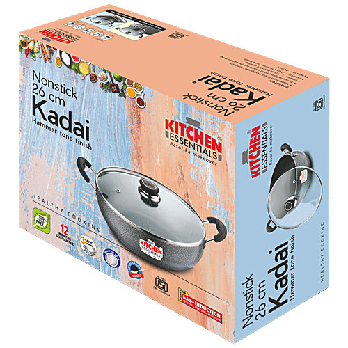 Buy Kitchen Essentials Aluminium Kadai 5 Layer, Induction Base, Non