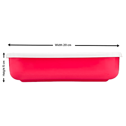 Asian Storage Container - Assorted Colour, Plastic, Plain, Rectangular, 800 ml (Set of 3) Dishwasher Safe