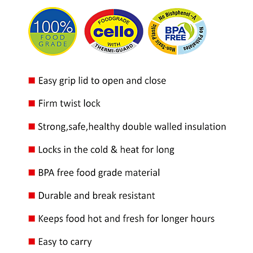 Cello Solaris Insulated Plastic Inner Steel Casserole - Durable, For Roti/Chapati, Orange, 3 pcs  Keep the Food Hot & Fresh for Long Hours