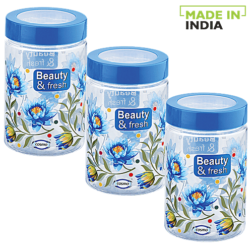 Cosmo Plastic Container Storage Beauty & Fresh Containers, 500 ml (Pack of 3) 