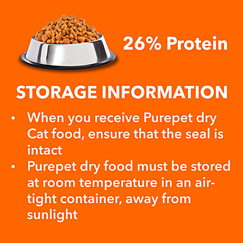 Purepet Adult Dry Cat Food - Mackerel, 1.2 kg Bag 