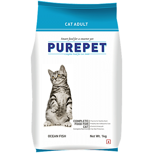 Purepet Adult Cat Dry Food - Ocean Fish, 1 kg  Smart Food for Smarter Cat
Complete Nutrition for Healthy Heart
