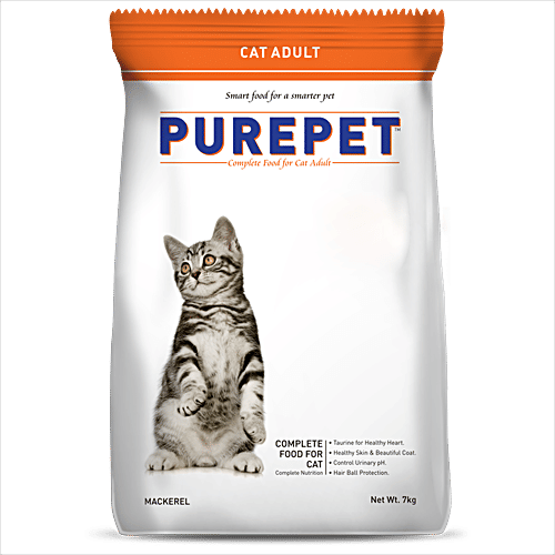 Purepet Adult Dry Cat Food - Mackerel, 7 kg Bag 