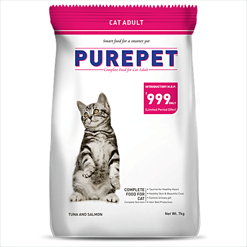 Purepet Adult Dry Cat Food - Tuna & Salmon, 7 kg Bag 