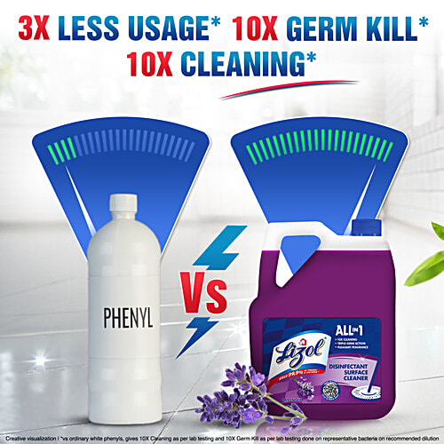 Lizol All-In-One Disinfectant Surface Cleaner Liquid - Lavender, 5 L  