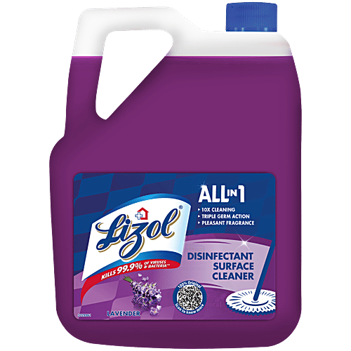 Lizol All-In-One Disinfectant Surface Cleaner Liquid - Lavender, 5 L  