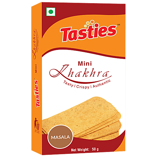 Tasties Whole Wheat Mini Khakhra - Masala, 50 g  