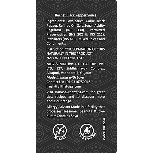 Bechef Black Pepper Sauce, 300 g No Trans Fat
