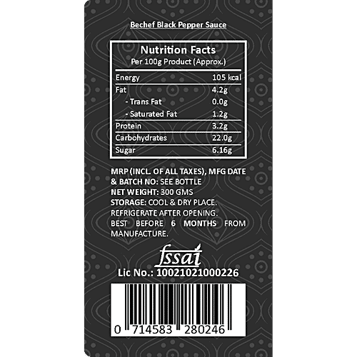 Bechef Black Pepper Sauce, 300 g No Trans Fat