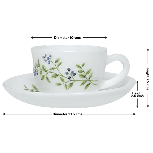 Buy LaOpala Chai/Tea Cup Set Opalware, Lush Greens, Princess Online