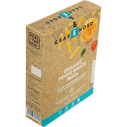 Grabenord Organic Penne Rigate - Durum Wheat Semolina, 250 g Carton No Maida, Rich In Fibre