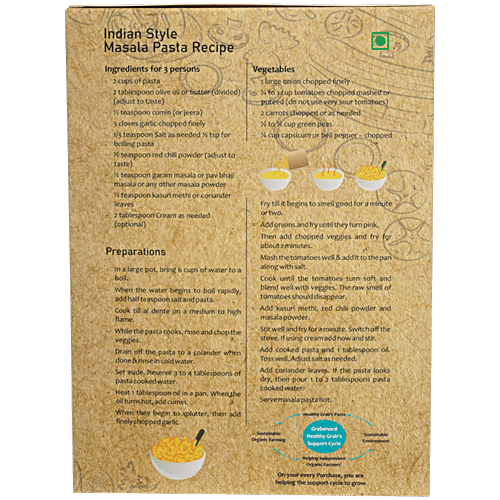 Grabenord Organic Penne Rigate - Durum Wheat Semolina, 250 g Carton No Maida, Rich In Fibre