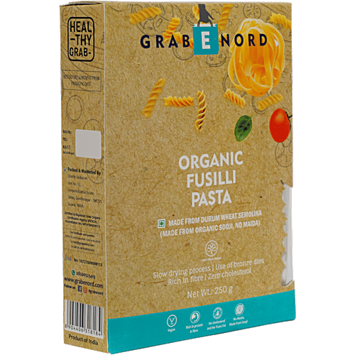Grabenord Organic Fusilli - Durum Wheat Semolina, 250 g Carton No Maida, Rich In Fibre