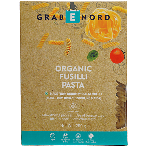 Grabenord Organic Fusilli - Durum Wheat Semolina, 250 g Carton No Maida, Rich In Fibre