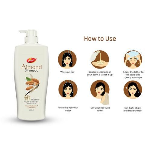 Buy Dabur Almond Shampoo - With Almond-Vita Complex & Milk Extracts ...