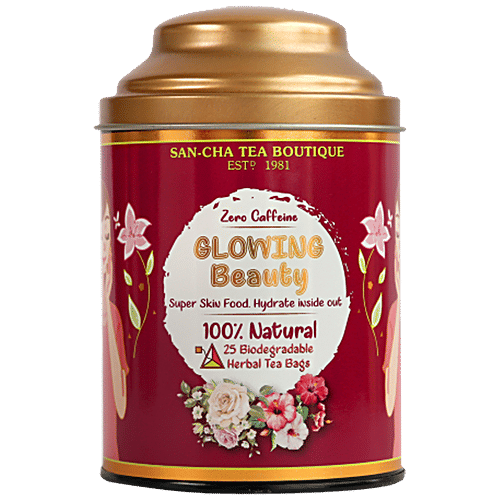 Sancha Glowing Beauty Herbal Tea - Helps Skin Detox, Natural, 1 g (25 Bags x 1 g Each) Zero Caffeine