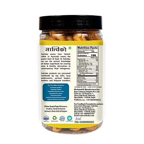 Sattviko Makhana SuperPops - Turmeric Jar, 70 g  