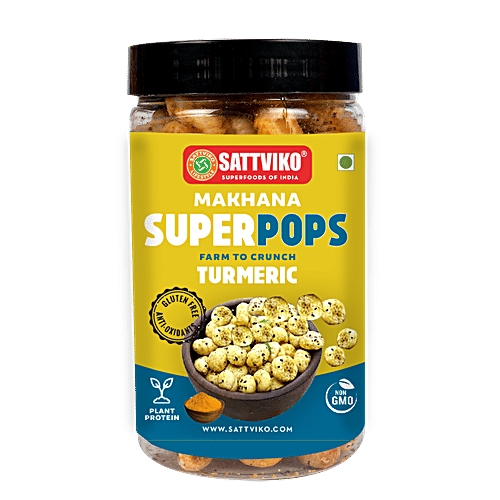 Sattviko Makhana SuperPops - Turmeric Jar, 70 g  