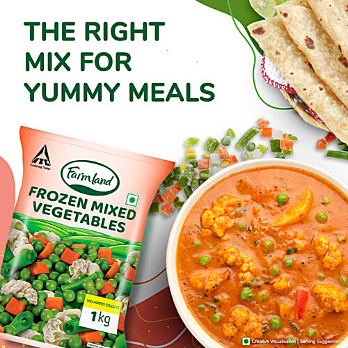 Farmland Frozen Mixed Vegetables - Ready To Cook, 1 kg  No Added Colours or Preservatives