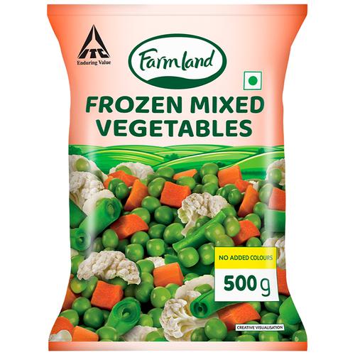 Farmland Frozen Mixed Vegetables - Ready To Cook, 500 g  No Added Colours or Preservatives