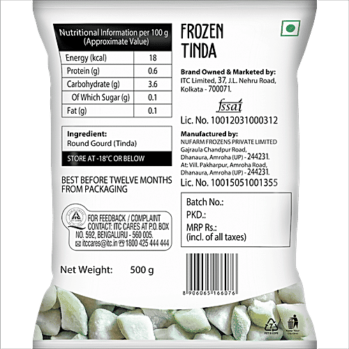 Farmland Frozen Vegetables - Tinda, 500 g No Added Colours or Preservatives
