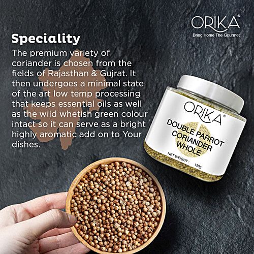 Orika Coriander Seeds/Kottambari Beeja, 150 g Pet jar