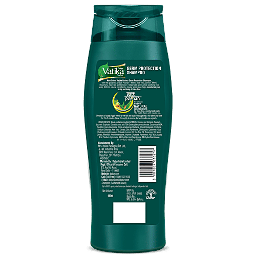 Dabur Vatika Germ Protection Shampoo - Neem & Aloe Vera, 440 ml  
