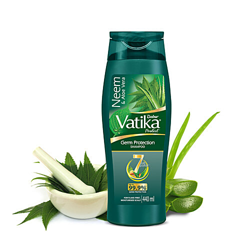 Dabur Vatika Germ Protection Shampoo - Neem & Aloe Vera, 440 ml  