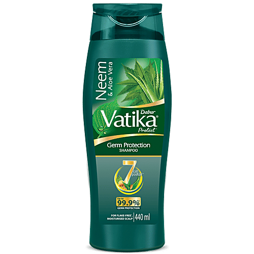 Dabur Vatika Germ Protection Shampoo - Neem & Aloe Vera, 440 ml  