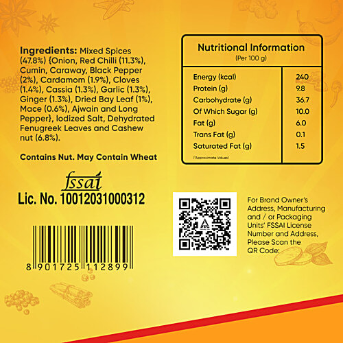 Aashirvaad Paneer Masala - Spice Blend, 100 g