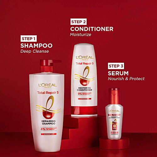 L'Oreal Paris Total Repair 5 Repairing Shampoo - With Keratin, 1 L